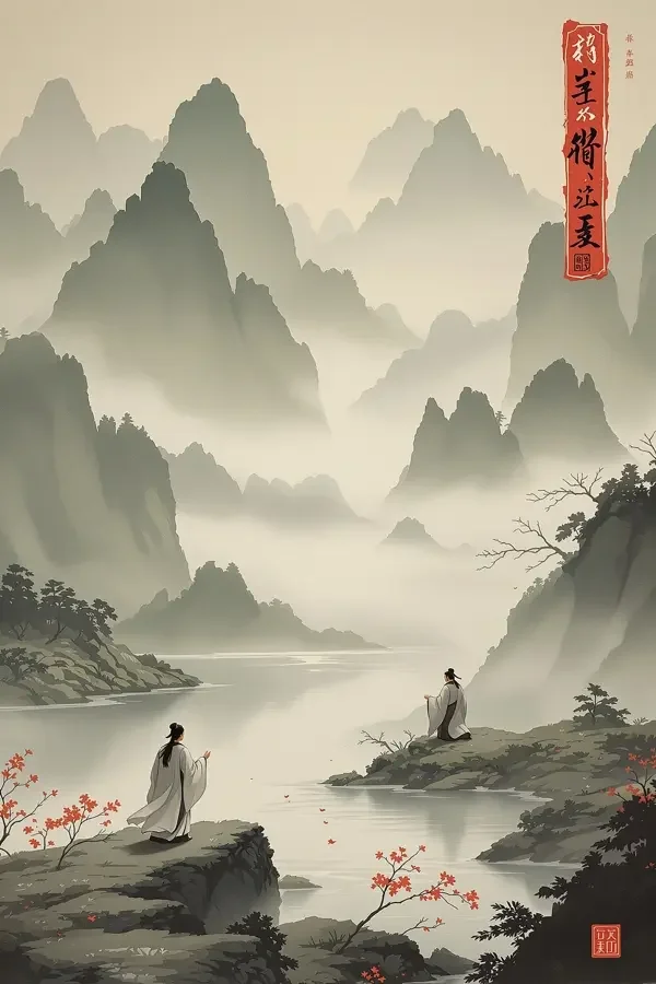 水墨山河海报