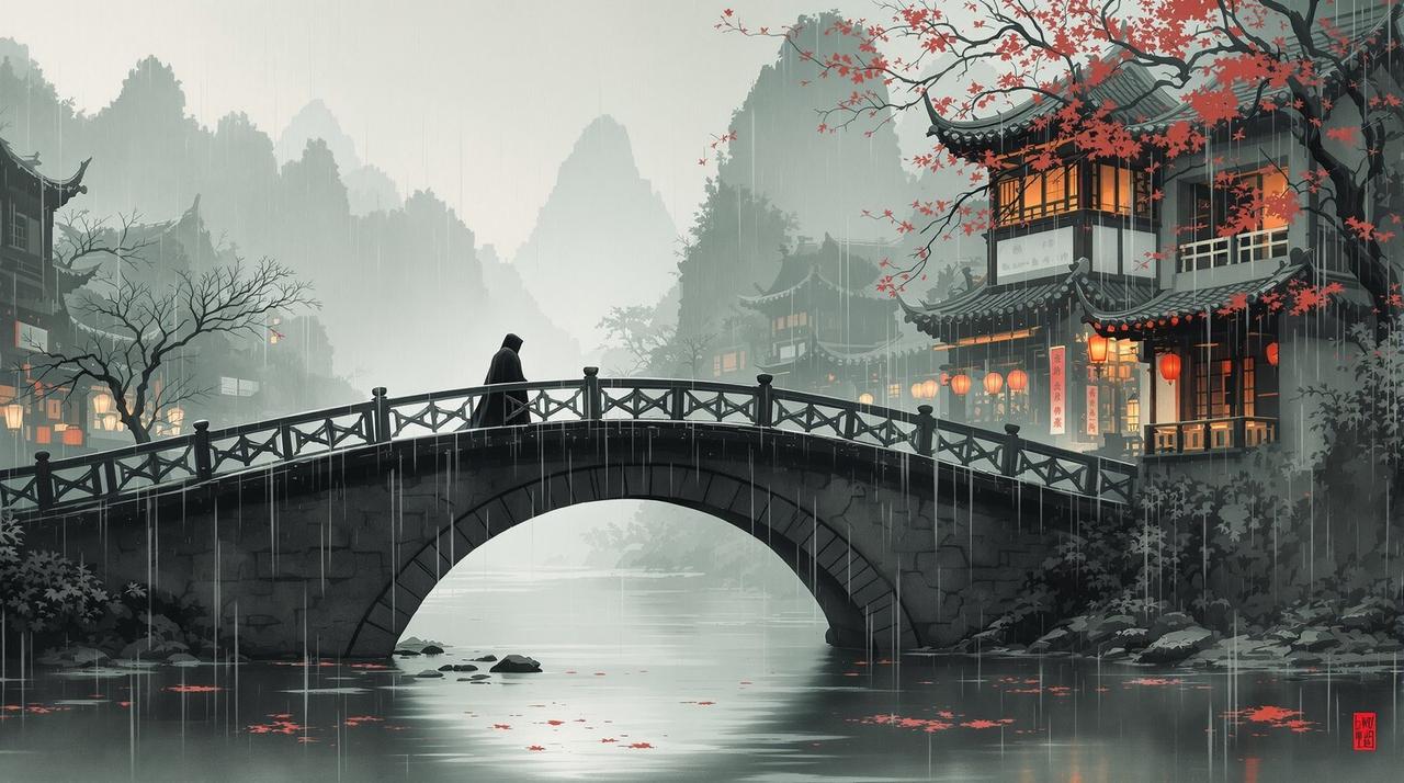 一蓑烟雨横幅
